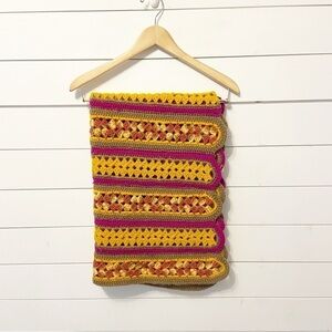 No Brand | Handmade Knit-Crochet Eyelet Cottage Core Grandma Blanket